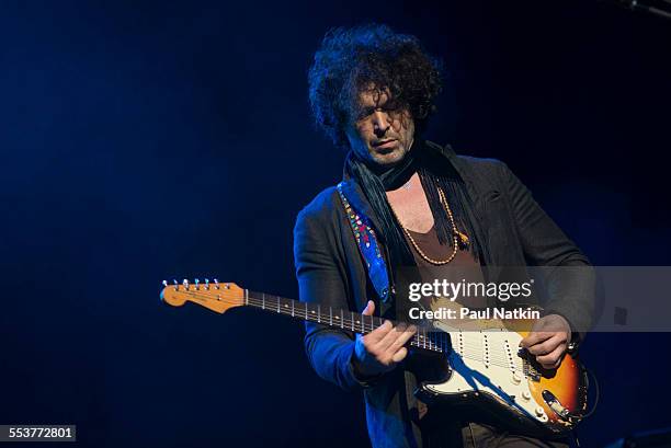 American Blues musician Doyle Bramhall performs onstage at the Chicago Theater, Chicago, Illinois, March 14, 2014.