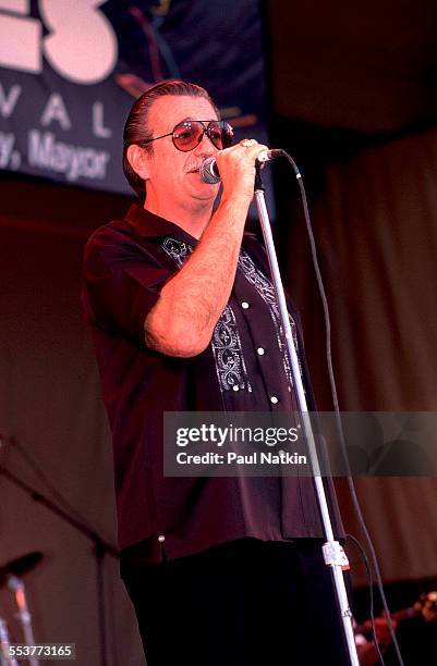 American Blues musician Charlie Musselwhite performs onstage, Chicago, Illinois, June 8, 1990.