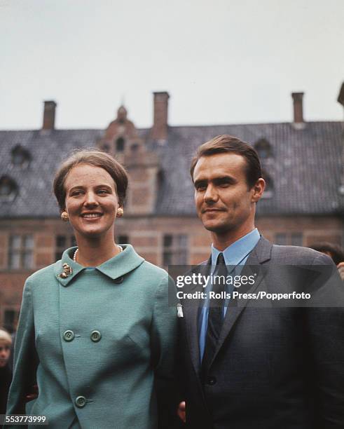 Crown Princess Margrethe of Denmark and her husband Henri de Laborde de Monpezat pictured together in 1970. Margrethe would become Queen of Denmark...