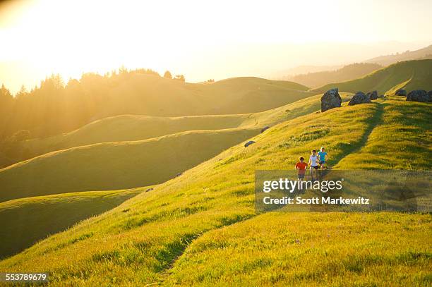 running in california - marin county photos et images de collection