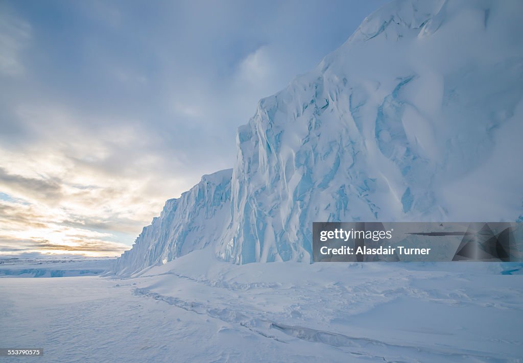 The Barne Glacier on Ross Island in the McMurdo Sound region of the Ross Sea, Antarctica.