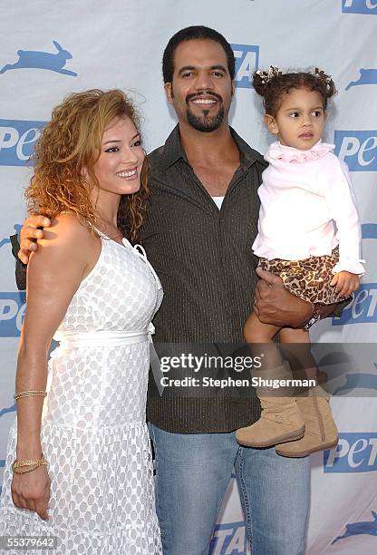 Actor Kristoff St. John, wife Allana Nadal and daughter arrive at PETA's 15th Anniversary Gala and Humanitarian Awards at Paramount Studios on...