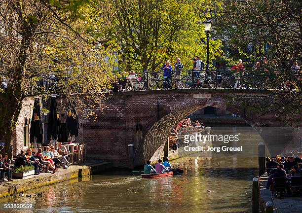 oudegracht - utrecht stock pictures, royalty-free photos & images