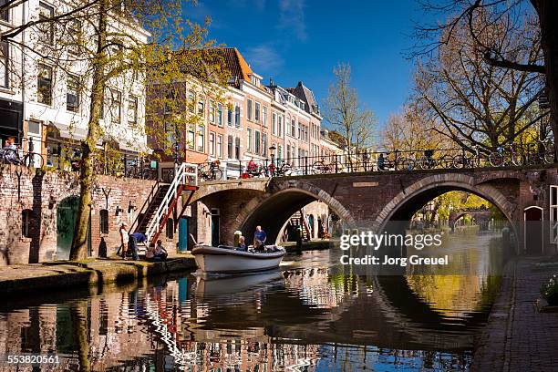 oudegracht - utrecht fotografías e imágenes de stock