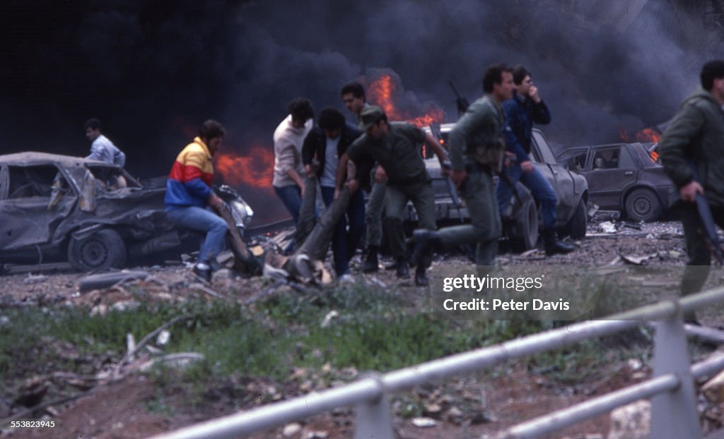 Scene During The Bombing Of The American Embassy In Lebanon