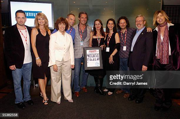 From left, producer David O. Sacks, Insider personality Jan Carl, Variety VP and publishing director Rose Einstein, producers David S. Greathouse,...