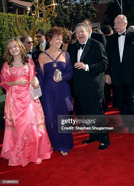 Comedian Jerry Lewis and wife SanDee Pitnick and daughter Daniele arrive at the 2005 Creative Arts Emmy Awards held at the Shrine Auditorium on...