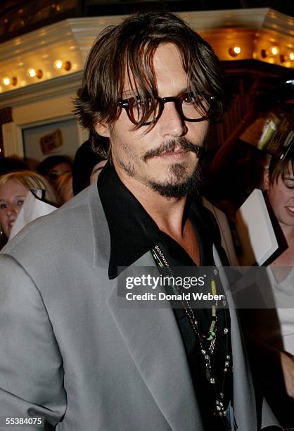 Actor Johnny Depp arrives on the red carpet during the arrivals for the TIFF premiere screening of 'Tim Burton's Corpse Bride' on September 10, 2005...