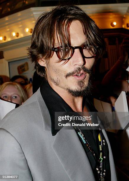 Actor Johnny Depp arrives on the red carpet during the arrivals for the TIFF premiere screening of 'Tim Burton's Corpse Bride' on September 10, 2005...