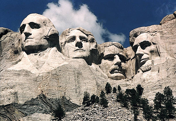This June 1995 photo shows Mt. Rushmore, in Keystone, South Dakota. Sculptor Gutzon Borglum started work on Mt. Rushmore 10 Aug 1927 and continued...