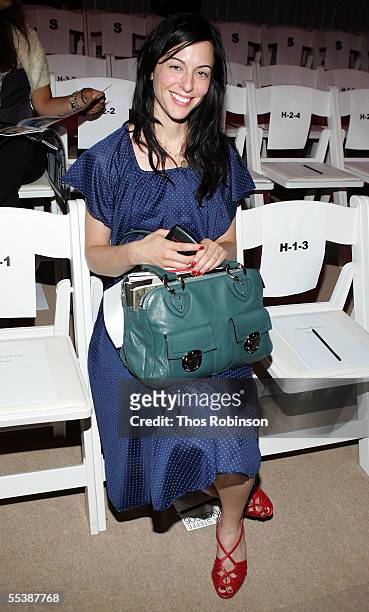 Gina Kelly attends the Cynthia Steffe Spring 2006 fashion show during Olympus Fashion Week at Bryant Park September 12, 2005 in New York City.