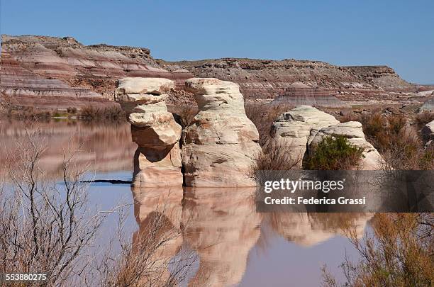 unusual water pond in the desert, utah - san rafael desert stock pictures, royalty-free photos & images