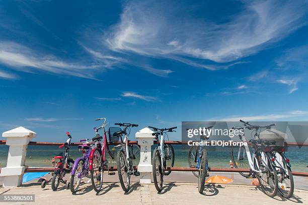 bicycles in piriapolis, maldonado - maldonado uruguay foto e immagini stock