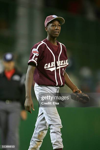 Pitcher Jurickson Profar of Curacao walks on the field during the International Final of the Little League World Series against Japan on August 27,...