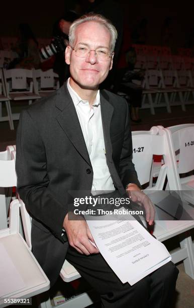 Tim Gunn attends the Cynthia Steffe Spring 2006 fashion show during Olympus Fashion Week at Bryant Park September 12, 2005 in New York City.