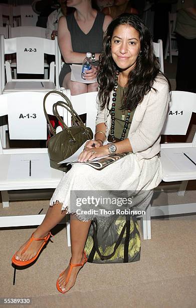 Antonia Sardone attends the Cynthia Steffe Spring 2006 fashion show during Olympus Fashion Week at Bryant Park September 12, 2005 in New York City.