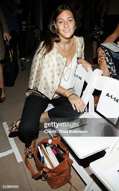 Abigail Levinson of Elle attends the Cynthia Steffe Spring 2006 fashion show during Olympus Fashion Week at Bryant Park September 12, 2005 in New...