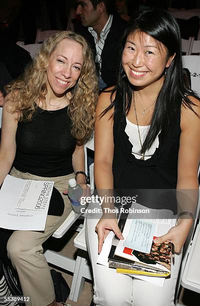 Susan Kaufman and Joyce Chang of People attend the Cynthia Steffe Spring 2006 fashion show during Olympus Fashion Week at Bryant Park September 12,...