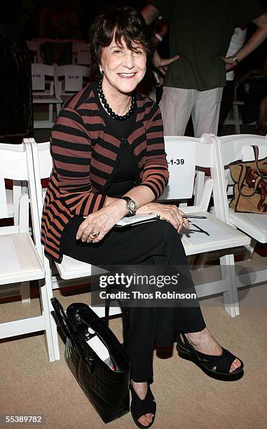 Author Elsa Klensch attends the Cynthia Steffe Spring 2006 fashion show during Olympus Fashion Week at Bryant Park September 12, 2005 in New York...