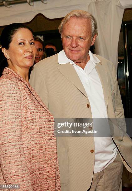 Actor Sir Anthony Hopkins and wife Stella Arroyave attend the gala premiere of "Proof" at Roy Thomson Hall during the 2005 Toronto International Film...