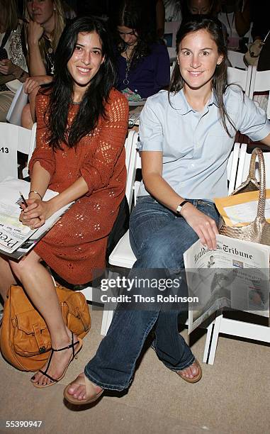 Lori Trope and Jenny Levin attend the Cynthia Steffe Spring 2006 fashion show during Olympus Fashion Week at Bryant Park September 12, 2005 in New...