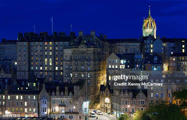 edinburgh, old town towers - royal mile stock pictures, royalty-free photos & images