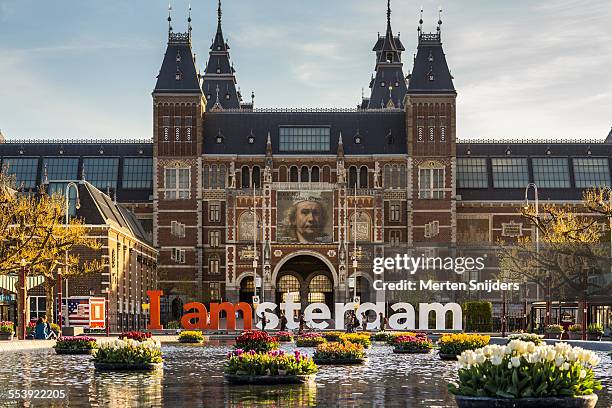 floating tulips at rijksmuseum - rijksmuseum amsterdam stock pictures, royalty-free photos & images