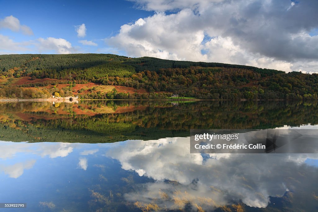 Scottish mirror reflection in a loch