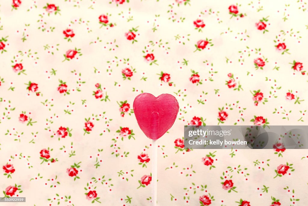 Classic floral vintage heart lollipop