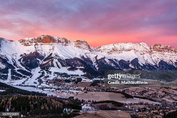 sunrise in the mountains of vercors - the vercors stock pictures, royalty-free photos & images