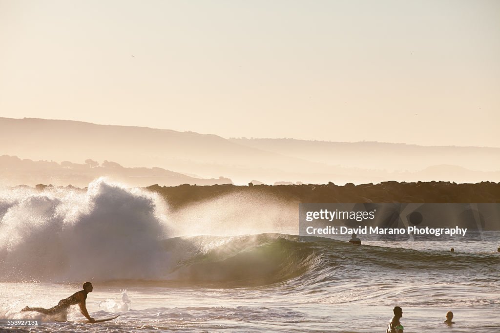 Wave at sunrise