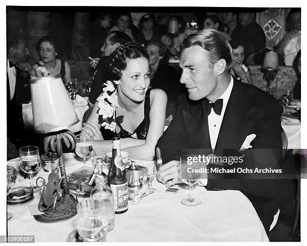 Actress Dorothy Lamour and actor Randolph Scott attend an event in Los Angeles, California.