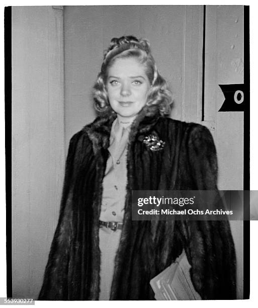 Actress Alice Faye poses for a picture in Los Angeles, California.