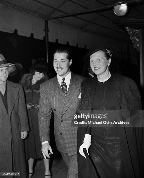 Actor Don Ameche and actress Nora Eddington attend an event in Los Angeles, California.