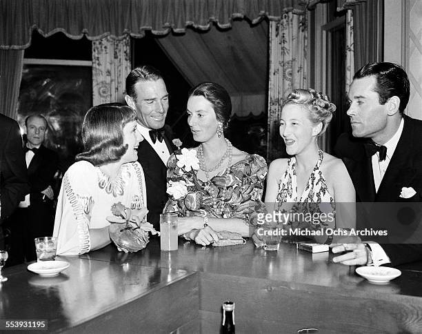 Actor Randolph Scott Henry Fonda and his wife Frances Ford Seymour attend an event in Los Angeles, California.
