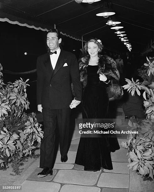 Actor Henry Fonda and his wife Frances Ford Seymour attend an event in Los Angeles, California.