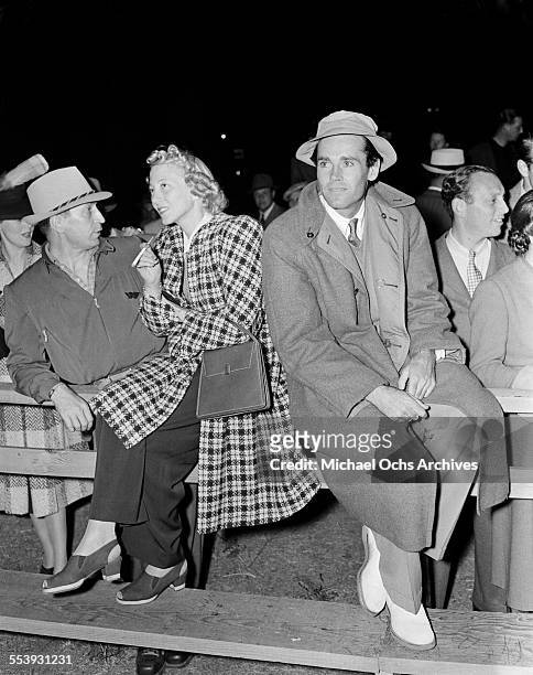 Actor Henry Fonda and his wife Frances Ford Seymour attend an event in Los Angeles, California.