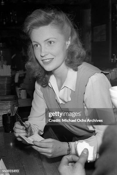 Actress Joan Leslie attends an event in Los Angeles, California.