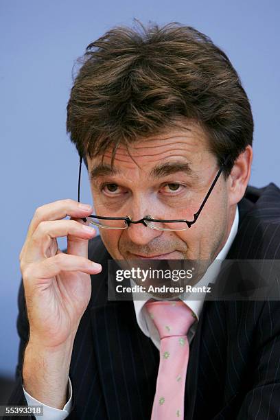 Thomas Boehle, President of the Organization of German Regional Employers' Associations attends at a press conference September 13, 2005 in Berlin,...