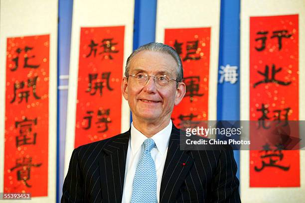 William Rhodes, Senior Vice Chairman of Citigroup and Chairman of Citibank delivers a speech during the inauguration ceremony of Citibank's new China...