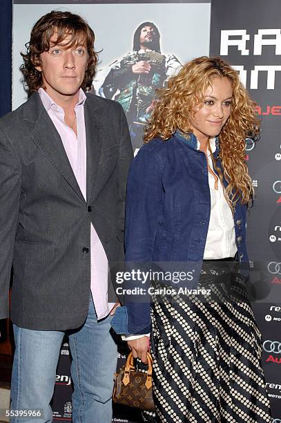 Paulina Rubio and her boyfriend Nicolas Vallejo Najera attend the first night of dancer Rafael Amargo's new Show "DQ...Pasajero en Transito" at the...