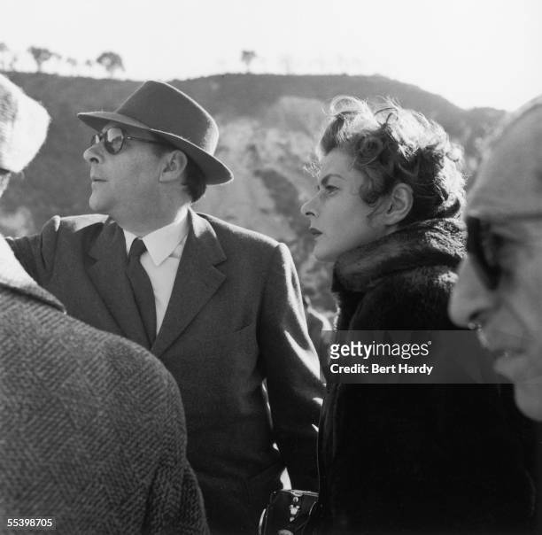 Swedish actress Ingrid Bergman on location outside Naples with her husband, film director Roberto Rossellini , 23rd May 1953. The couple are filming...