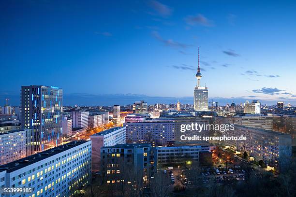 berlin skyline with tv tower - television tower berlin stock pictures, royalty-free photos & images