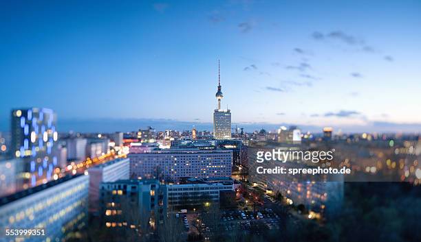 berlin skyline tilt shift - television tower berlin stock pictures, royalty-free photos & images