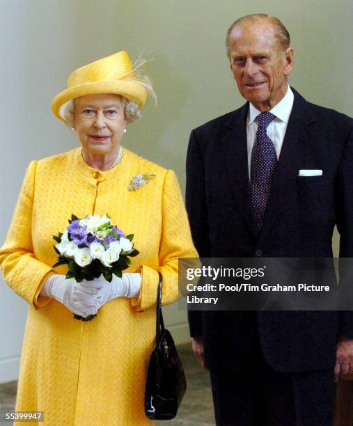 Queen Elizabeth II and Prince Philip, the Duke of Edinburgh attend the opening of the new GBP350 million headquarters of the Royal Bank of Scotland...