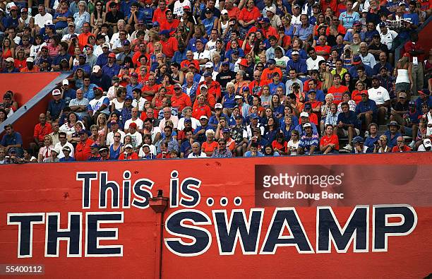 General view as the University of Florida Gators takes on the Louisiana Tech Bulldogs at Ben Hill Griffin Stadium on September 10, 2005 in...