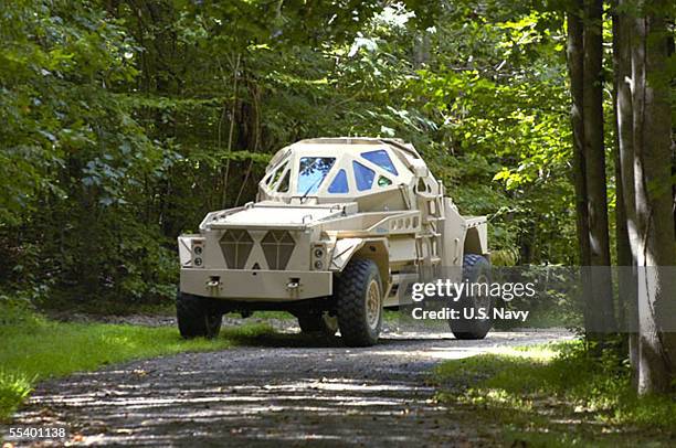 In this handout image provided by the U.S. Navy, the Ultra Armored Patrol Vehicle is shown at the Marine Corps Air Facility September 7, 2005 in...