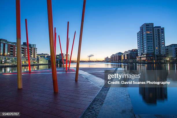 grand canal square, dublin, ireland - dublin city stock pictures, royalty-free photos & images