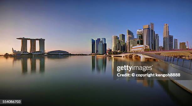 singapore skyline panoramic view - singapur fotografías e imágenes de stock