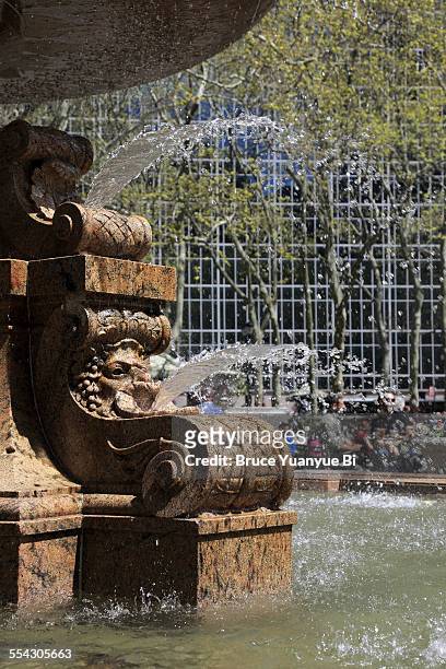 a closed up view of fountain - frieze new york 2015 stock pictures, royalty-free photos & images
